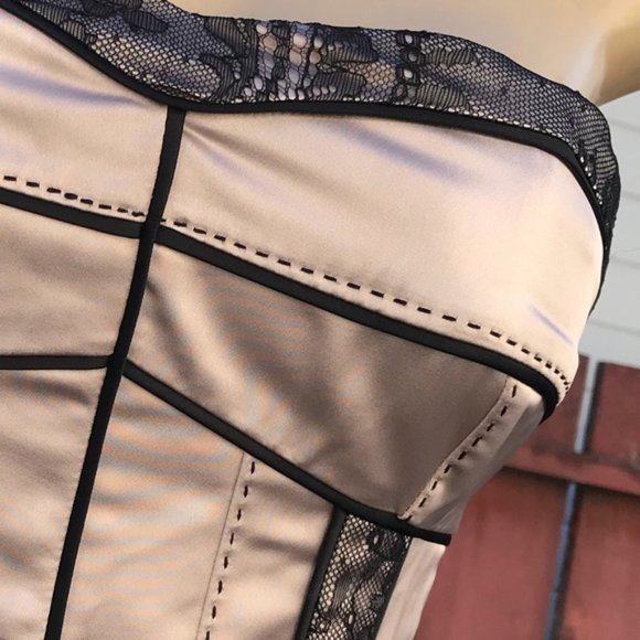 Coast strapless Pastel Pink & Black cocktail dress - Picture 2 of 7